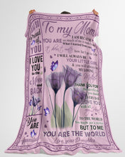 Load image into Gallery viewer, Purple Flower You Ar The World Daughter Gift For Mom Fleece Blanket
