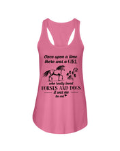 Load image into Gallery viewer, There Was A Girl Who Really Loved Horses And Dogs Ladies Flowy Tank
