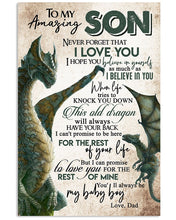 Load image into Gallery viewer, Dad Gift For Son Dragon Believe In Yourself Vertical Poster
