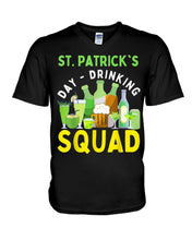 Load image into Gallery viewer, Happy St. Patrick's Day Printed Mug Drinking Squad 2021 Irish Shamrock Guys V-Neck
