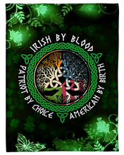 Load image into Gallery viewer, I'm Proud To Be An Irish Green Celtic Design Fleece Blanket
