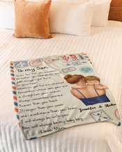 Load image into Gallery viewer, Custom Name Gift For Son Mail Never Feel That You're Alone Fleece Blanket
