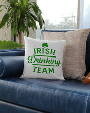Load image into Gallery viewer, Irsih Drinking Team Green Shamrock St Patrick's Day Pillow Cover
