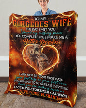 Load image into Gallery viewer, Thank For Walking Beside Me Wolf Gift For Wife Fleece Blanket
