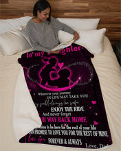 Load image into Gallery viewer, Pink Dad Gift For Daughter You Will Always Be Safe Sherpa Blanket
