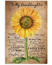 Load image into Gallery viewer, Grandma Gift For Granddaughter Sunflower Love You To The Moon Vertical Poster
