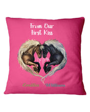 Load image into Gallery viewer, Horses From Our First Kiss Custom Name Gift For Girlfriend Pillow Cover
