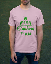 Load image into Gallery viewer, Irsih Drinking Team Green Shamrock St Patrick's Day Guys Tee
