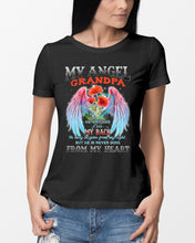 Load image into Gallery viewer, My Angel Grandpa Who Watched Over My Back Ladies Tee
