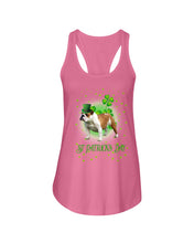 Load image into Gallery viewer, Bulldog Leprechaun Clover St Patrick's Day Gift For Dog Lovers Ladies Flowy Tank
