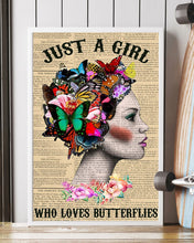 Load image into Gallery viewer, Gift For Women Just A Girl Who Loves Butterflies Vertical Poster
