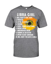 Load image into Gallery viewer, Birthday Gift For Libra Girl Will Bury You With A Smile Guys Tee
