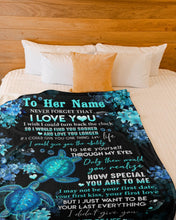 Load image into Gallery viewer, Blue Sea Turtle How Special You Are Custom Name Gift For Wife Fleece Blanket
