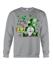 Load image into Gallery viewer, Leprechaun Gnome One Lucky Lala Clover St Patrick's Day Gift Sweatshirt
