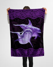Load image into Gallery viewer, Purple Paisley Pattern Dolphins Meaningful Gift Fleece Blanket
