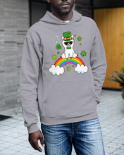 Load image into Gallery viewer, Llama Sitting On Rainbow Clovers St Patrick's Day Gift Hoodie

