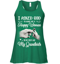 Load image into Gallery viewer, God Sent Me My Grandkids Gift For Grandma Ladies Flowy Tank

