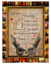 Load image into Gallery viewer, Happily Ever After Hand In Hand Gift For Husband Fleece Blanket
