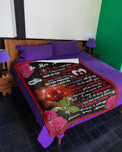 Load image into Gallery viewer, Custom Name Gift For Wife Red Rose Love You Forever And Always Fleece Blanket
