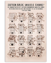 Load image into Gallery viewer, Sixteen Basidc Ukulele Chords Vintage Design Meaningful Gift Vertical Poster

