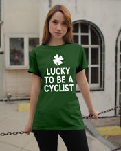 Load image into Gallery viewer, Lucky To Be A Biker Pilot Clover St Patrick's Day Gift Guys Tee

