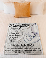 Load image into Gallery viewer, This Old Elephant Will Always Have Your Back Mom Gift For Daughter Fleece Blanket
