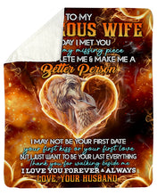 Load image into Gallery viewer, Thank For Walking Beside Me Wolf Gift For Wife Sherpa Blanket
