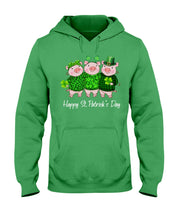 Load image into Gallery viewer, Pig Wear Plaid Shirt And Top Hat St Patrick's Day Gift Hoodie
