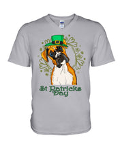 Load image into Gallery viewer, Boxer With Top Hat Pattern St Patrick's Day Gift For Dog Lovers Guys V-Neck
