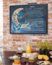 Load image into Gallery viewer, Blue Butterflies Grandma Gift For Granddaughter Think About You Framed Matte Canvas
