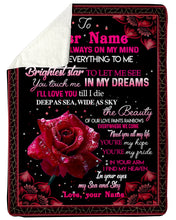 Load image into Gallery viewer, Love You Till I Die Rose Custom Name Gift For Wife Sherpa Blanket
