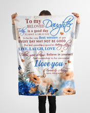 Load image into Gallery viewer, Remember To Be Awesome Flower Garden Mom Gift For Daughter Fleece Blanket
