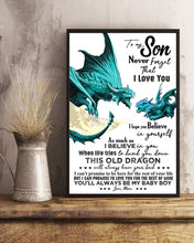 Load image into Gallery viewer, Never Forget That I Love You Green Dragon Mom Gift For Son Vertical Poster
