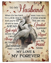 Load image into Gallery viewer, Swans Gift For Husband You Are My Greatest Support Fleece Blanket
