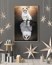 Load image into Gallery viewer, Ragdoll Cat Reflection In Water Believe In Yourself Gift For Cat Lovers Vertical Poster
