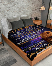 Load image into Gallery viewer, Daughter Gift For Dad Galaxy Lion To Me You Are The World Sherpa Blanket

