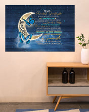 Load image into Gallery viewer, Blue Butterflies Grandma Gift For Granddaughter Think About You Horizontal Poster

