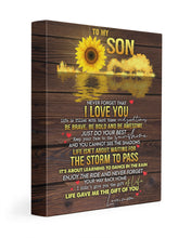 Load image into Gallery viewer, Never Forget I Love You Sunflower Water Reflection Mom Gift For Son Matte Canvas
