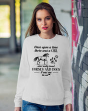 Load image into Gallery viewer, There Was A Girl Who Really Loved Horses And Dogs Sweatshirt
