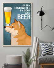 Load image into Gallery viewer, Cartoon Art Shiba Inu Dogs And Beer Gift For Dog Lovers Vertical Poster
