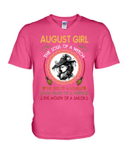 Load image into Gallery viewer, Birthday Gift For August Girl The Soul Of A Witch Guys V-Neck
