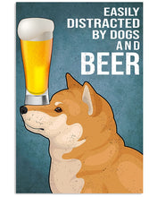 Load image into Gallery viewer, Cartoon Art Shiba Inu Dogs And Beer Gift For Dog Lovers Vertical Poster
