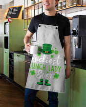 Load image into Gallery viewer, Emerald Green Top Hat And Boot Luckiest Lunch Lady Ever St Patrick's Day Gift Apron
