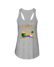 Load image into Gallery viewer, Corgi Sitting On Rainbow I Love St Patrick's Day Gift For Dog Lovers Ladies Flowy Tank
