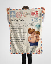 Load image into Gallery viewer, Custom Name Gift For Son Mail Never Feel That You're Alone Fleece Blanket
