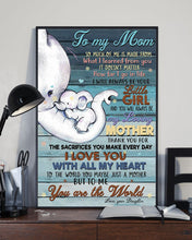 Load image into Gallery viewer, You Are The World Elephant Daughter Gift For Mom Vertical Poster
