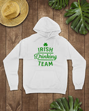 Load image into Gallery viewer, Irsih Drinking Team Green Shamrock St Patrick's Day Hoodie
