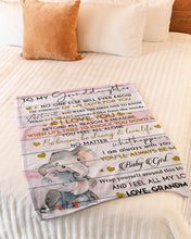 Load image into Gallery viewer, Always Be My Baby Girl Elephant Grandma Gift For Granddaughter Fleece Blanket
