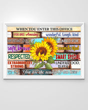 Load image into Gallery viewer, Hairdresser You Are The Reason I Am Here Sunflower Horizontal Poster
