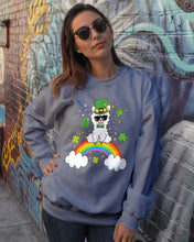 Load image into Gallery viewer, Llama Sitting On Rainbow Clovers St Patrick's Day Gift Sweatshirt
